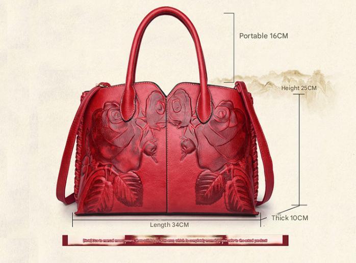 The Rosalie Embossed Tote – Red