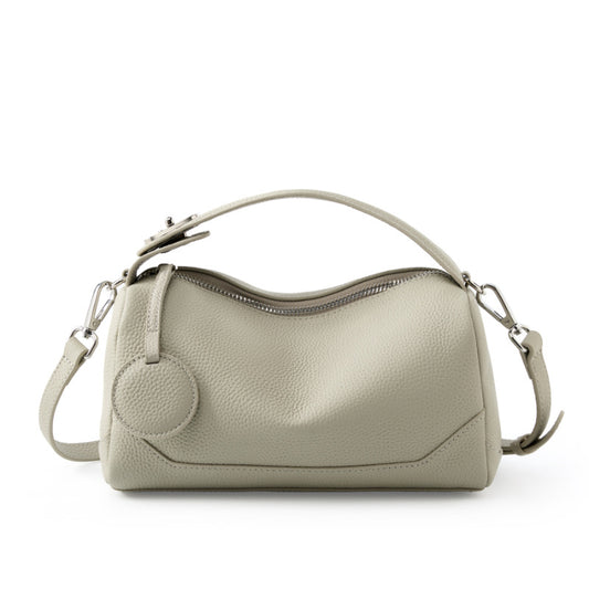 The Florence Leather Boston Bag – Beige