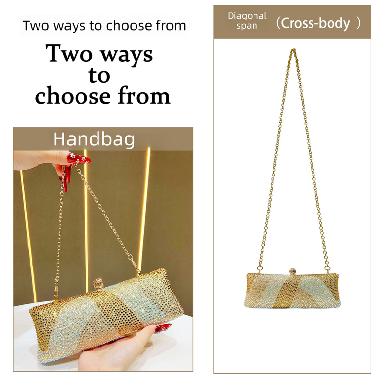 The Celeste Crystal Clutch – Gold