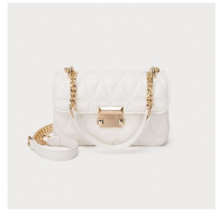 The Camille Quilted Crossbody – White
