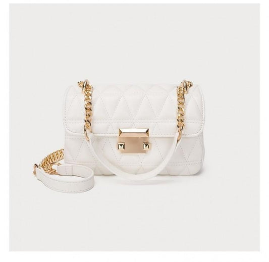 The Camille Quilted Crossbody – White