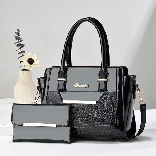The Audrey Handbag & Wallet Set – Black